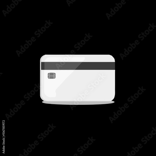 White Credit Card Illustration  Simple Payment Card Design