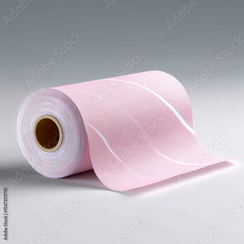 Pink Paper Roll With Modern Czech Whip Stripe Graphics