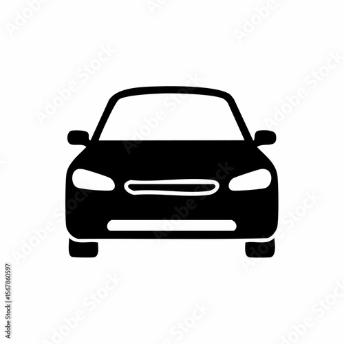 Black silhouette of a car facing forward