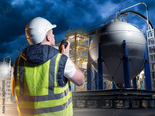 Industrial worker in hard h...