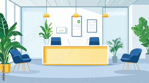 Bright and Inviting Hospital Reception Area Featuring Modern Design and Comfortable Seating