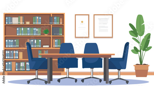 Elegant Wooden Desk in Professional Office Setting