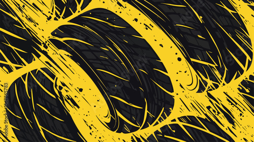 Bold Tire Track Vector Image for Graphic Design Projects