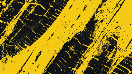 Bold Tire Track Vector Illustration for Design Projects