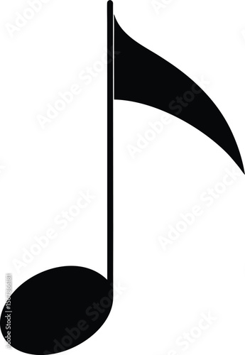 quarter note on white background.eps