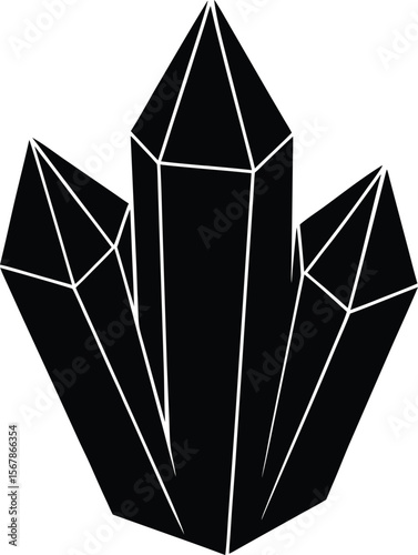 quartz crystal on white background.eps