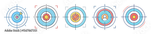 Diverse set of targets with crosshairs and a variety of imagery
