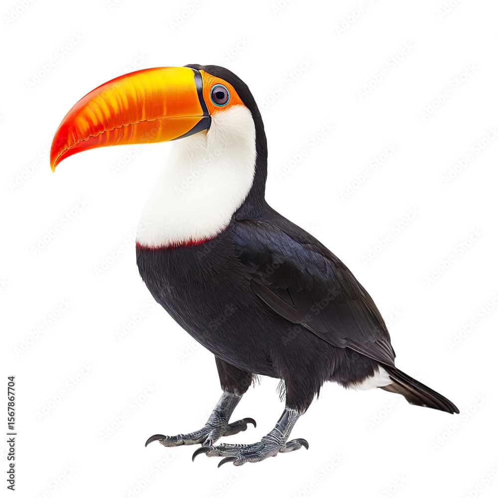 Obraz premium Vibrant Toucan: A Detailed Profile of this Striking Tropical Bird