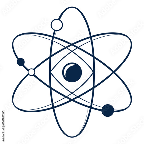 Atomic structure science symbol nucleus electrons