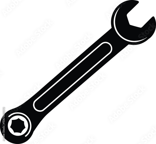 socket wrench on white background.eps