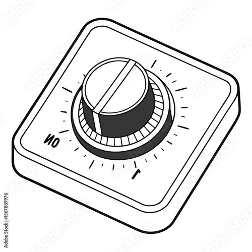 Control knob with markings and text dial timer