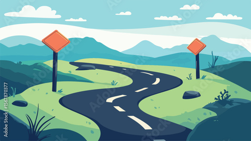 Decision Making: Hard vs Easy Path Selection in Business Strategy Concept