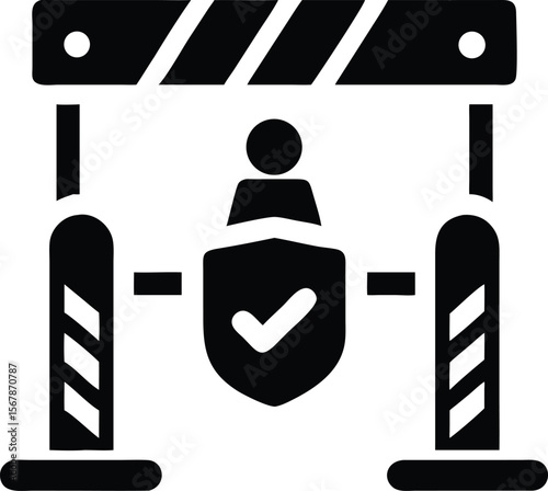 Guard at Security Barrier checkpoint icon