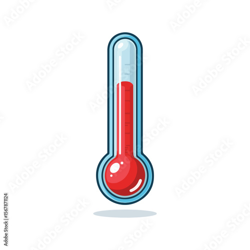 Vibrant Thermometer Temperature Vector Icon.