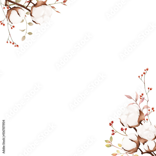 목화수채화