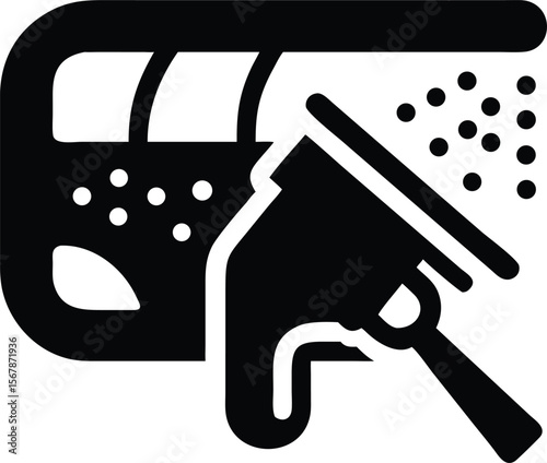 Person washing car window cleaning icon