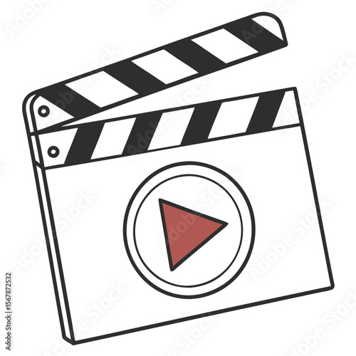 Movie Clapperboard with Play Button film cinema