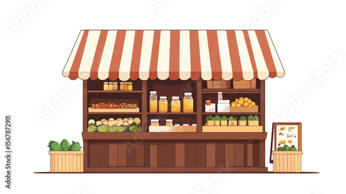 Rustic Outdoor Farm Market Wooden Fair Booths Display