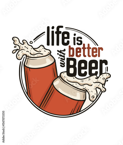 Life's a Brewtiful Day: Two chilled beer cans sit side-by-side, a toast to simple joys, celebrating the carefree moments of life. Life is better with Beer