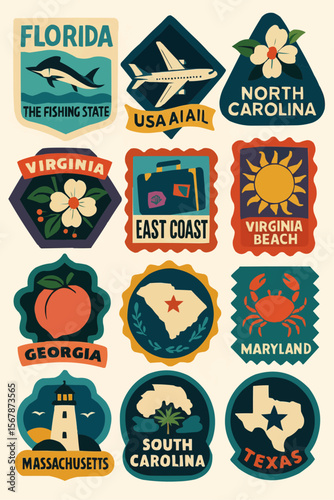 Vintage Travel Stickers Collection – Retro City Labels and Hotel Tags from Around the World