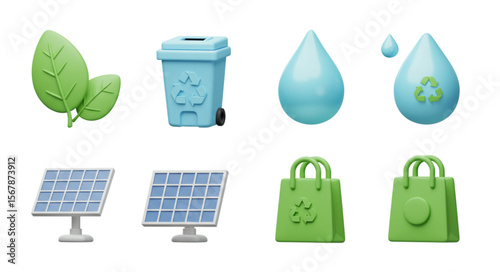 Illustrative depiction showcasing environmental sustainability and green energy concepts nicely arranged