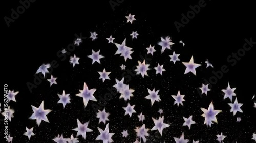 Magical Starry Night: Shimmering Celestial Dance on Black