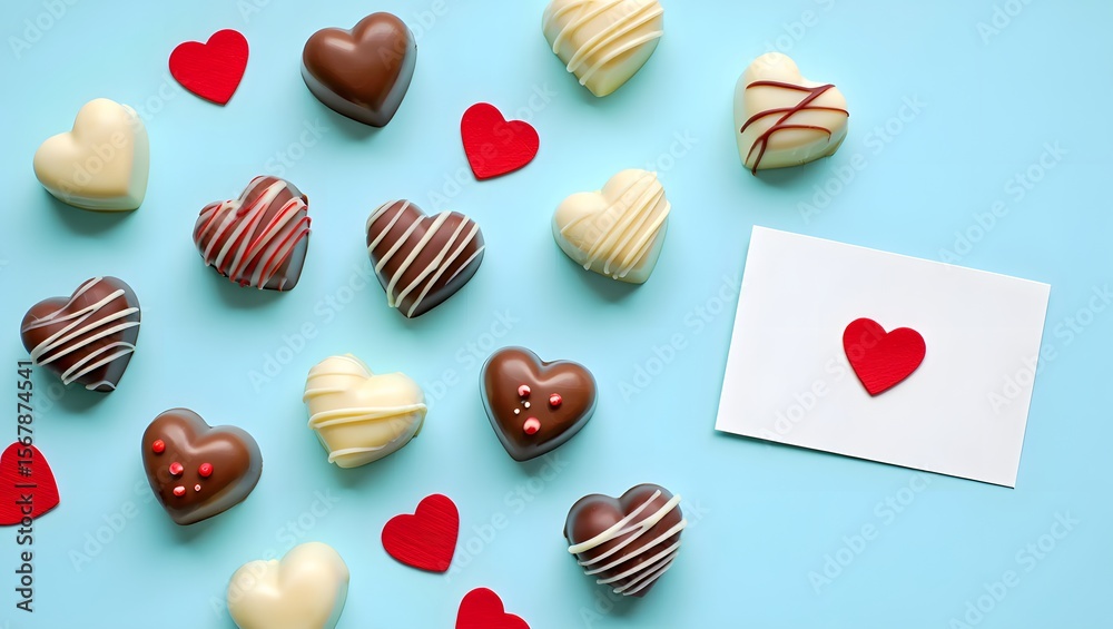 Obraz premium Heart chocolate valentines day love candy sweets dessert romance gift present celebration treat