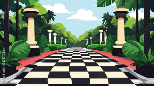 Dynamic Race Track Digital Illustration for Creative Projects