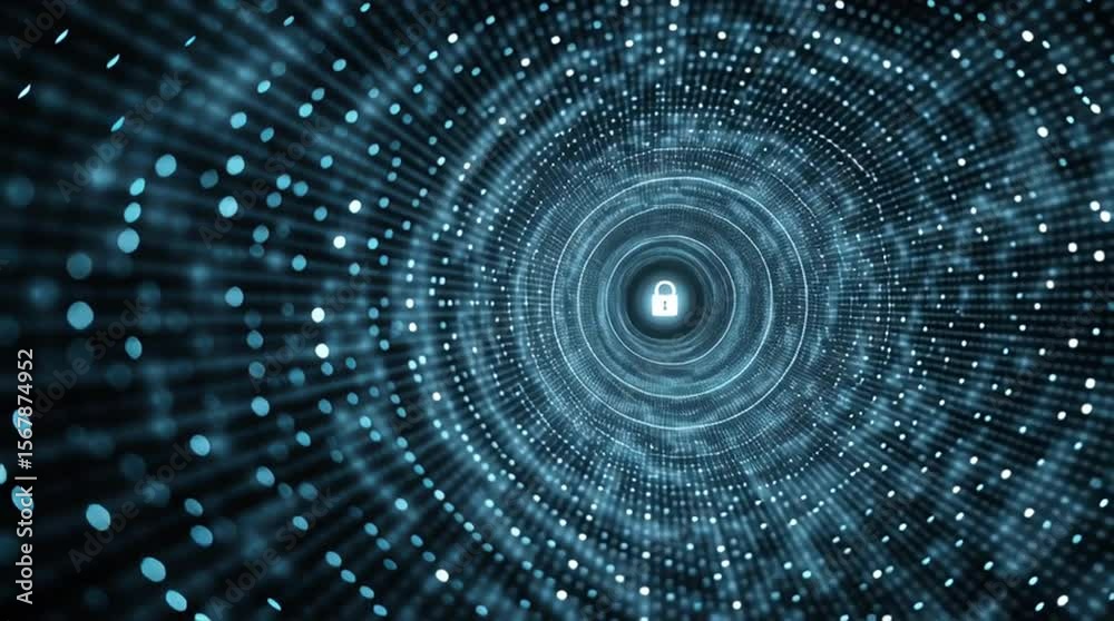 Futuristic blue digital tunnel with an abstract light pattern and motion texture, perfect for a technology-themed wallpaper