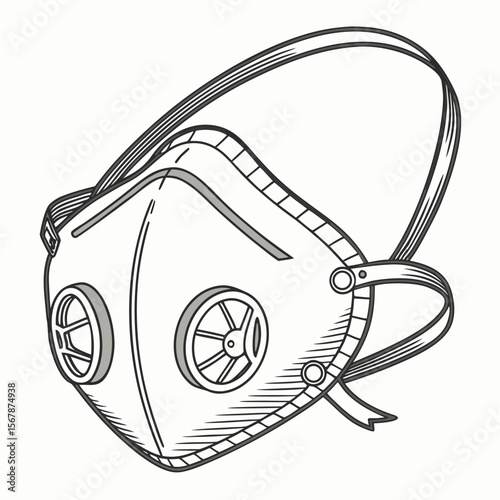 Respirator mask with valves breathing protection