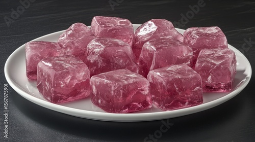Delicious Raspberry Jellies: A close-up shot captures a plate filled with luscious, ruby-red raspberry jellies. This image embodies the perfect treat, showcasing its tempting appearance.