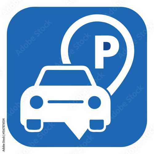 Flat icon of car parking symbol