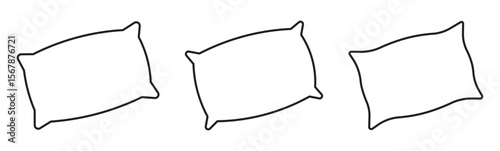 Pillow icon set.  Pillow icon liner vector set. Modern graphic pillow set black liner vector. thin line outline linear pillow symbol. pillow icons set isolated on white background. 