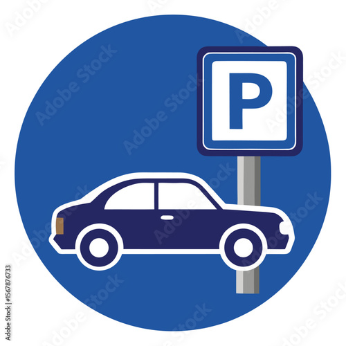 Vehicle parking zone icon vector design