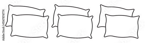 Pillow icon set.  Pillow icon liner vector set. Modern graphic pillow set black liner vector. thin line outline linear pillow symbol. pillow icons set isolated on white background. 