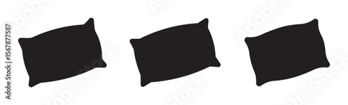 Pillow icon Vector logo set .  Comfortable fluffy pillow design vector. pillow icon vector design template elegant style. 