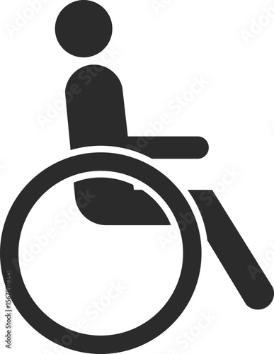handicap differently abled toilet washroom icon in dark grey and clear background vector illustration