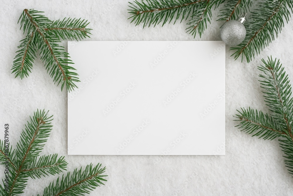 Fototapeta premium Festive holiday card featuring space for personalized message