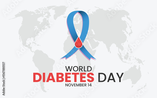 World diabetes day 14th November. Poster, or banner of world diabetes day awareness. Vector