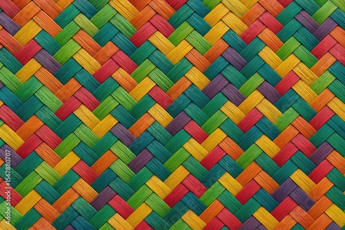 Vibrant straw-colored backdrop with a woven basket pattern for background use
