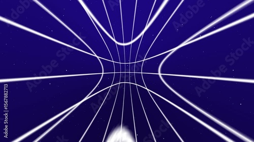 Dynamic 4K video animation of flowing retro grid lines against a deep blue background abstract digital render 