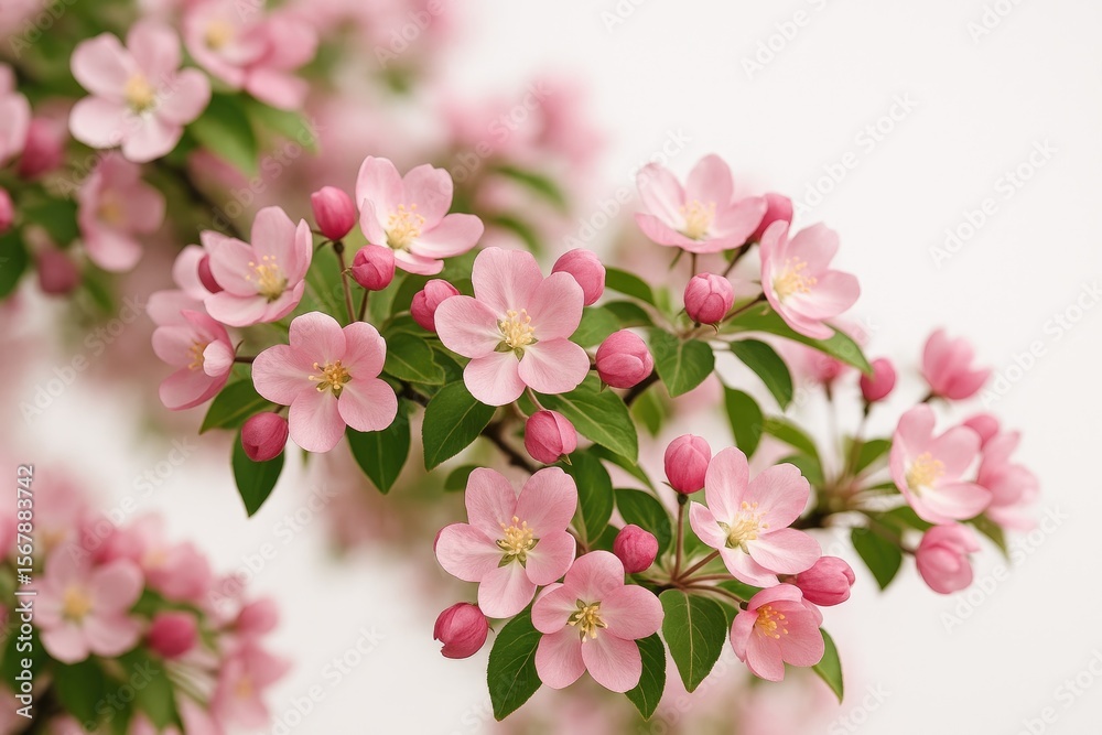 Obraz premium Blooming of the Chinese flowering crab-apple tree