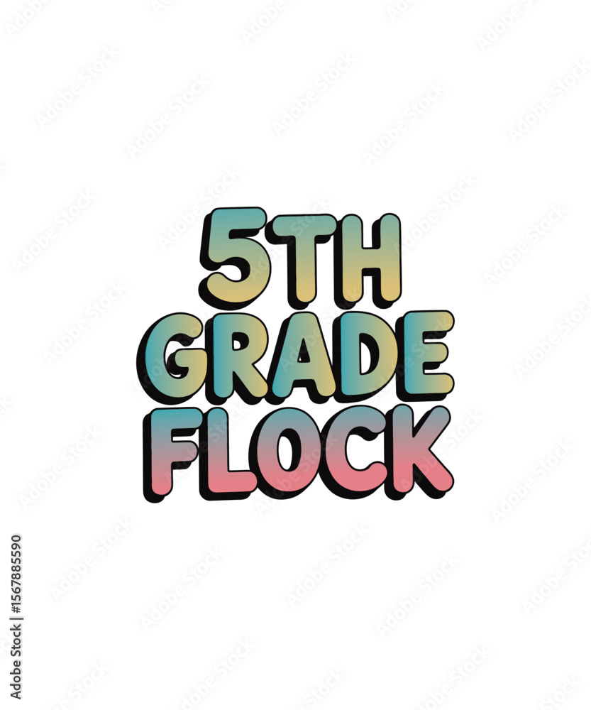 Th Grade Flock typography T-shirt Design Th Grade Flock typography T-shirt Design