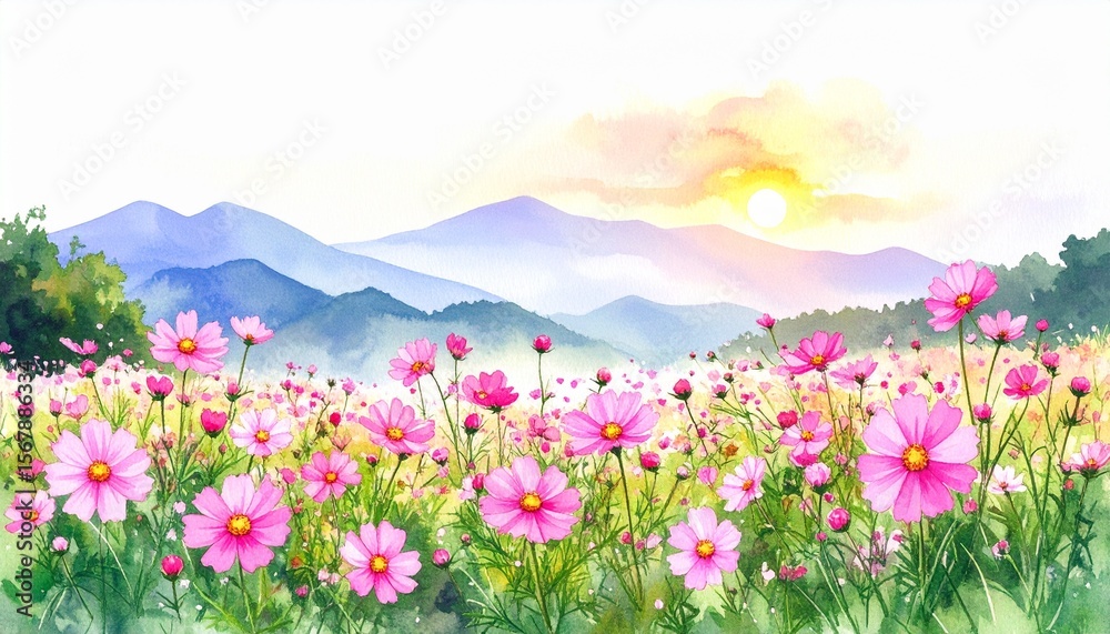 Fototapeta premium 秋のコスモス畑
