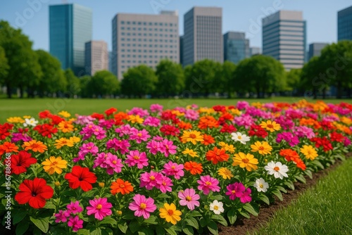 Wallpaper Mural Vibrant floral arrangement in urban landscape Torontodigital.ca