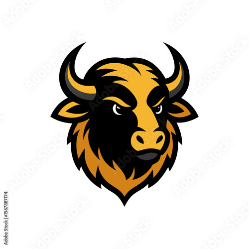 Majestic Buffalo Mascot Logo Displayed on a Clean White Background