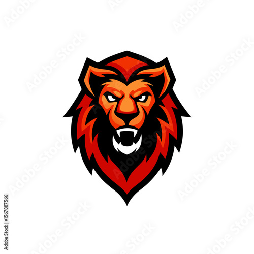 Powerful Lion Head Mascot Logo Designed for Esports Gaming Teams on White
