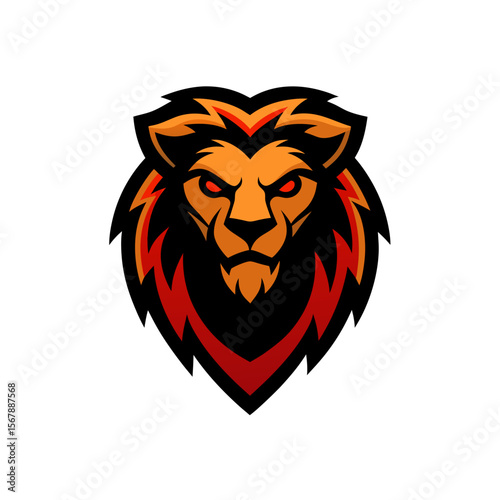 Aggressive Lion Head Mascot Logo Designed for Esports Gaming Teams