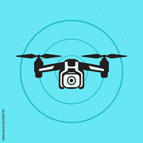 Aerial Drone Vector Illustration