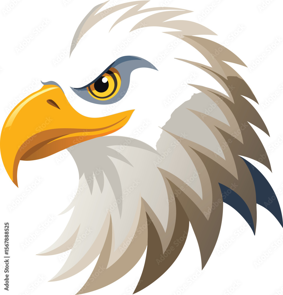 Fototapeta premium Bald Eagle Head Vector